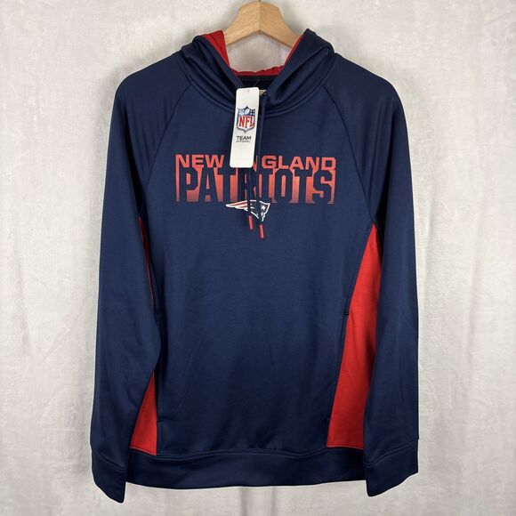 New England Patriots NFL Team Pullover Hoodie Navy Blue Size Medium NWT - Picture 1 of 5